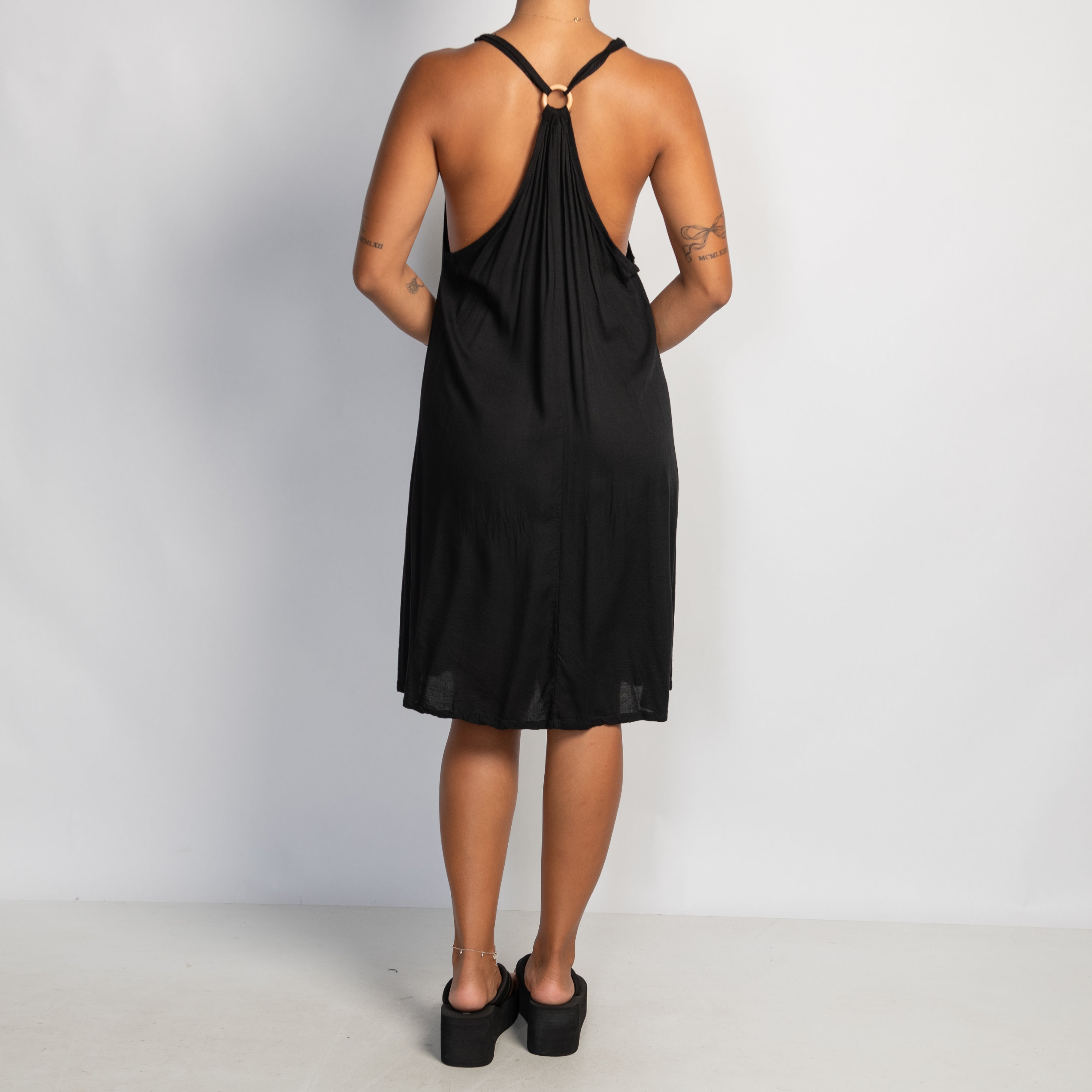 BLACK O RING DRESS