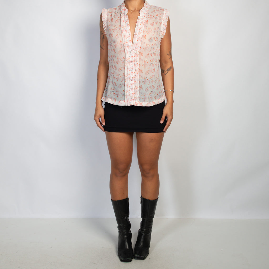 SHEER PINK FLORAL BLOUSE
