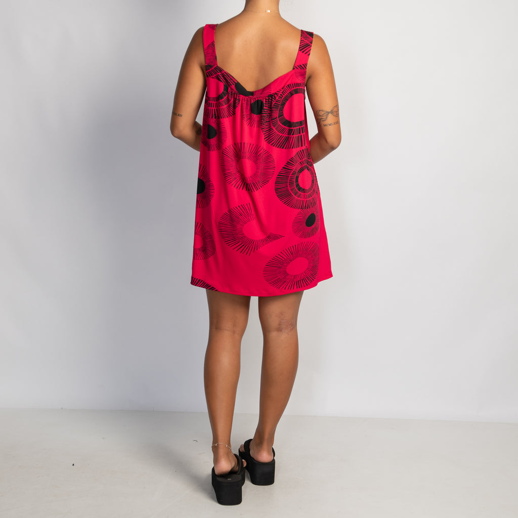 HOT PINK PATTERN MINI DRESS