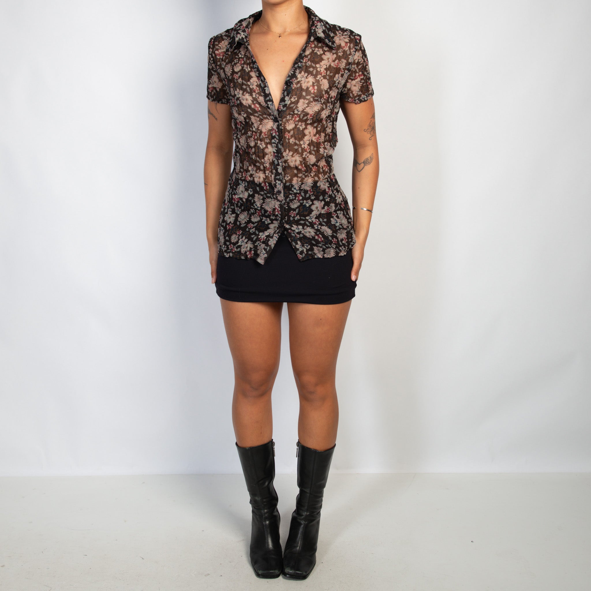 SHEER FLORAL BLOUSE