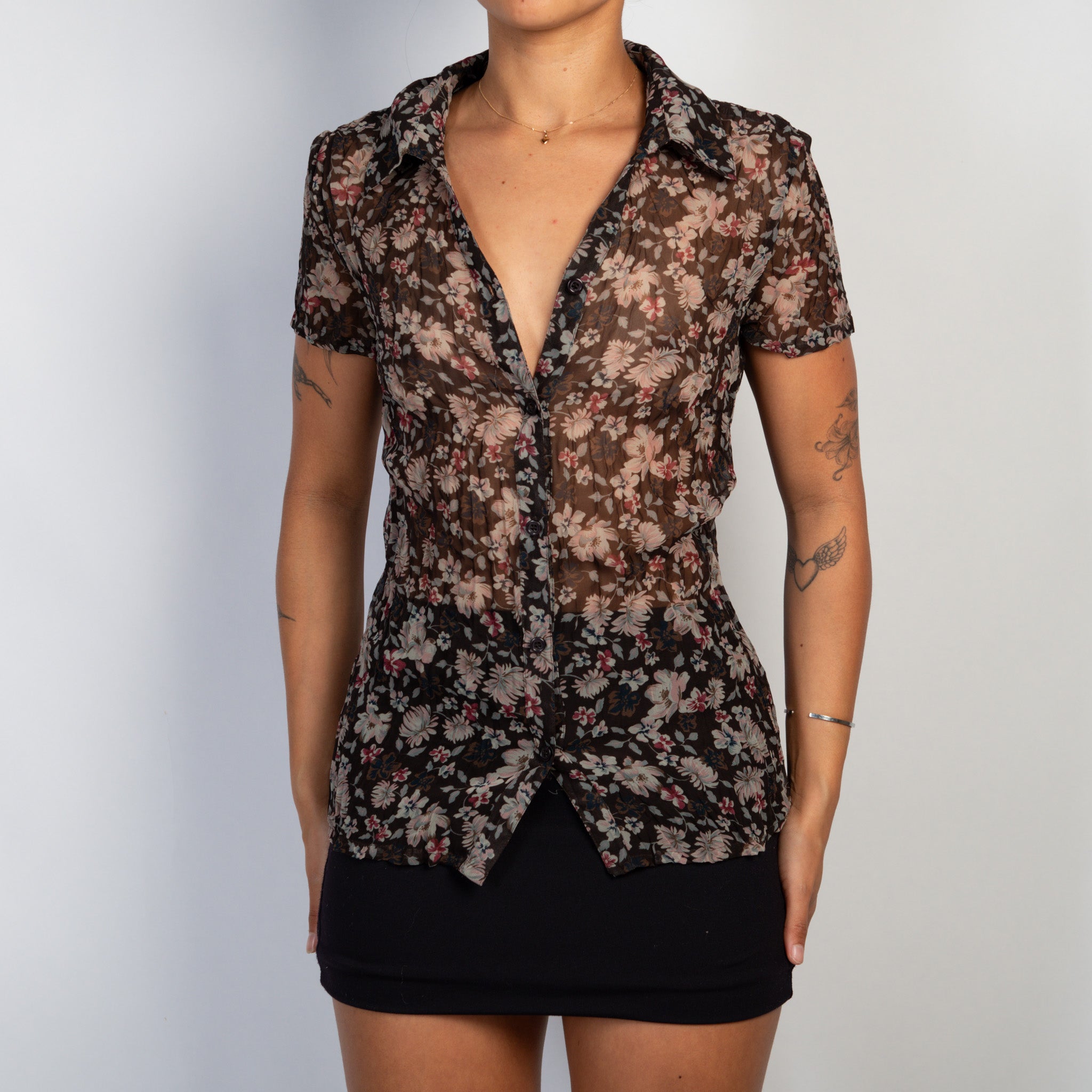 SHEER FLORAL BLOUSE