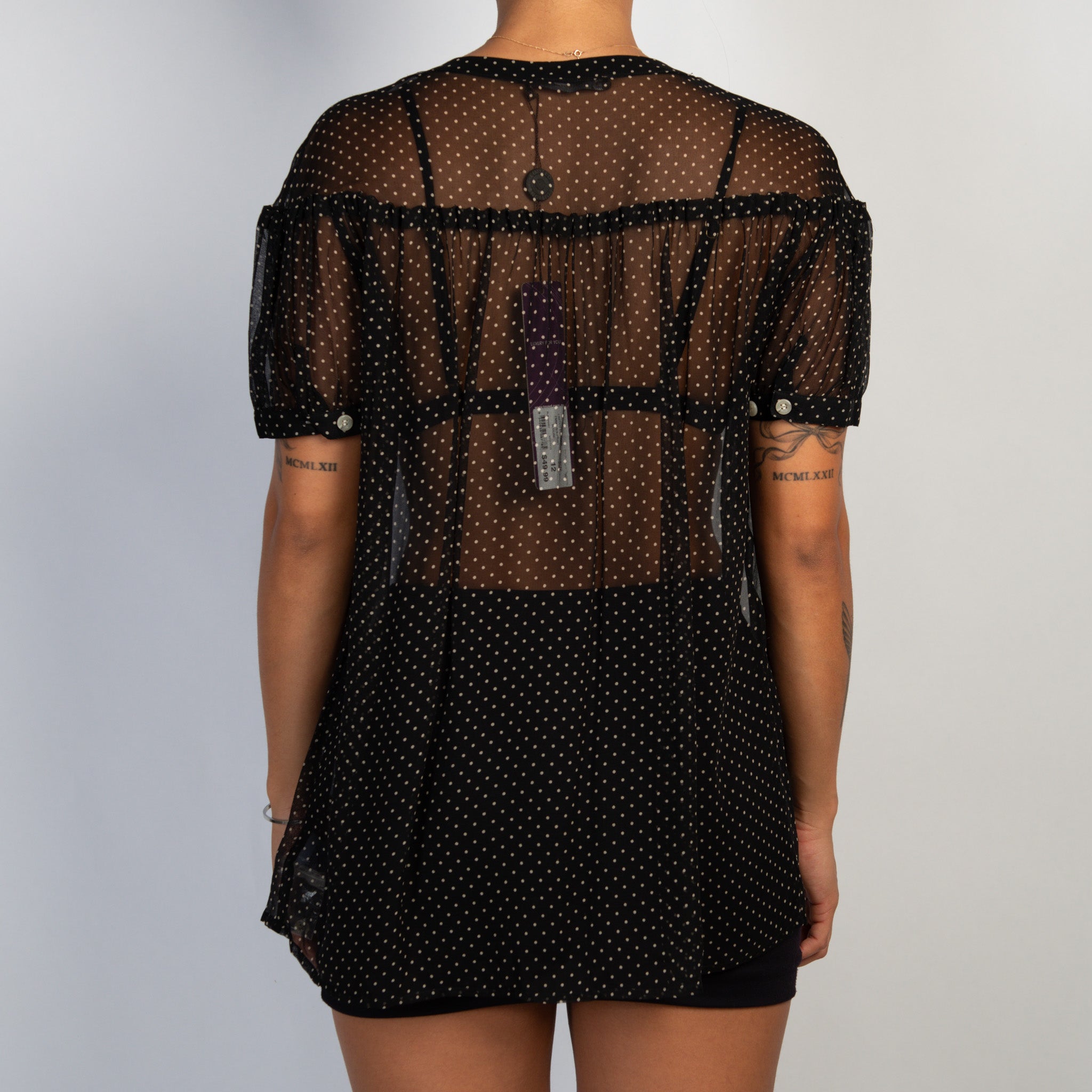 SHEER POLKA DOT BLOUSE