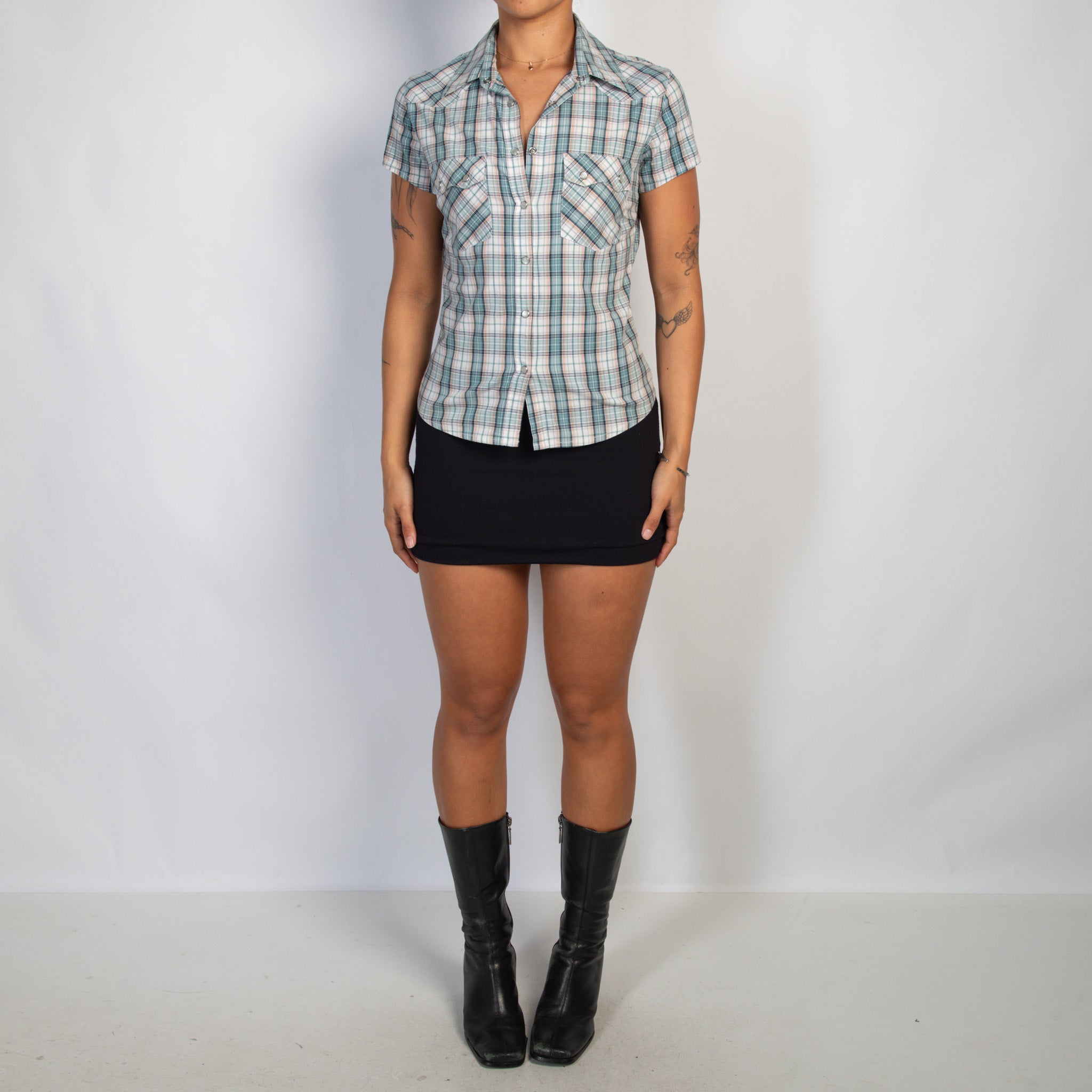 BLUE CHECK BLOUSE