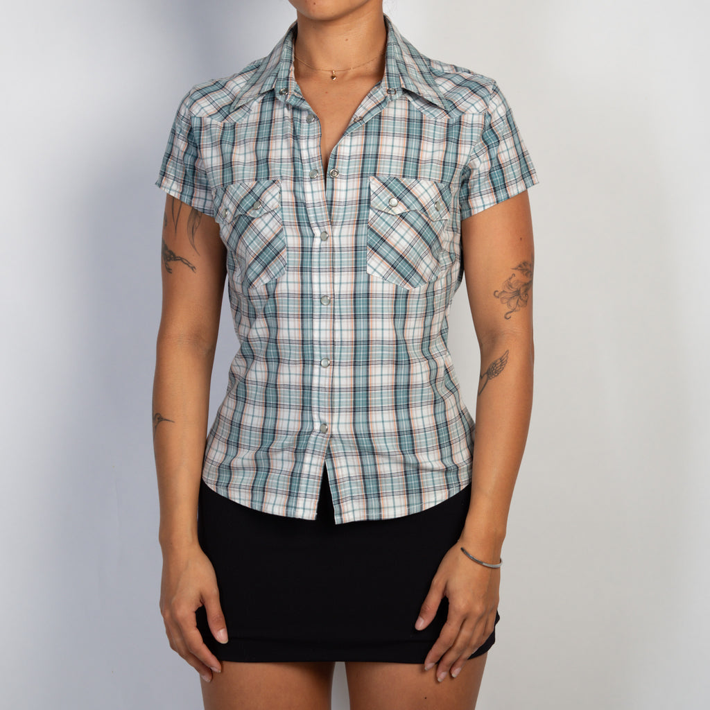 BLUE CHECK BLOUSE