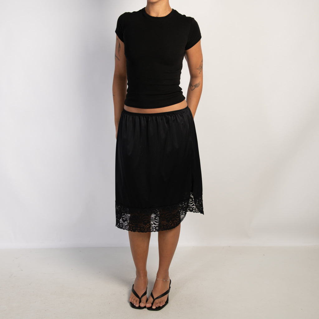 BLACK SLIP SKIRT