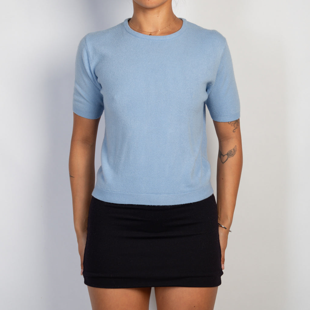 CORNFLOWER KNIT TEE