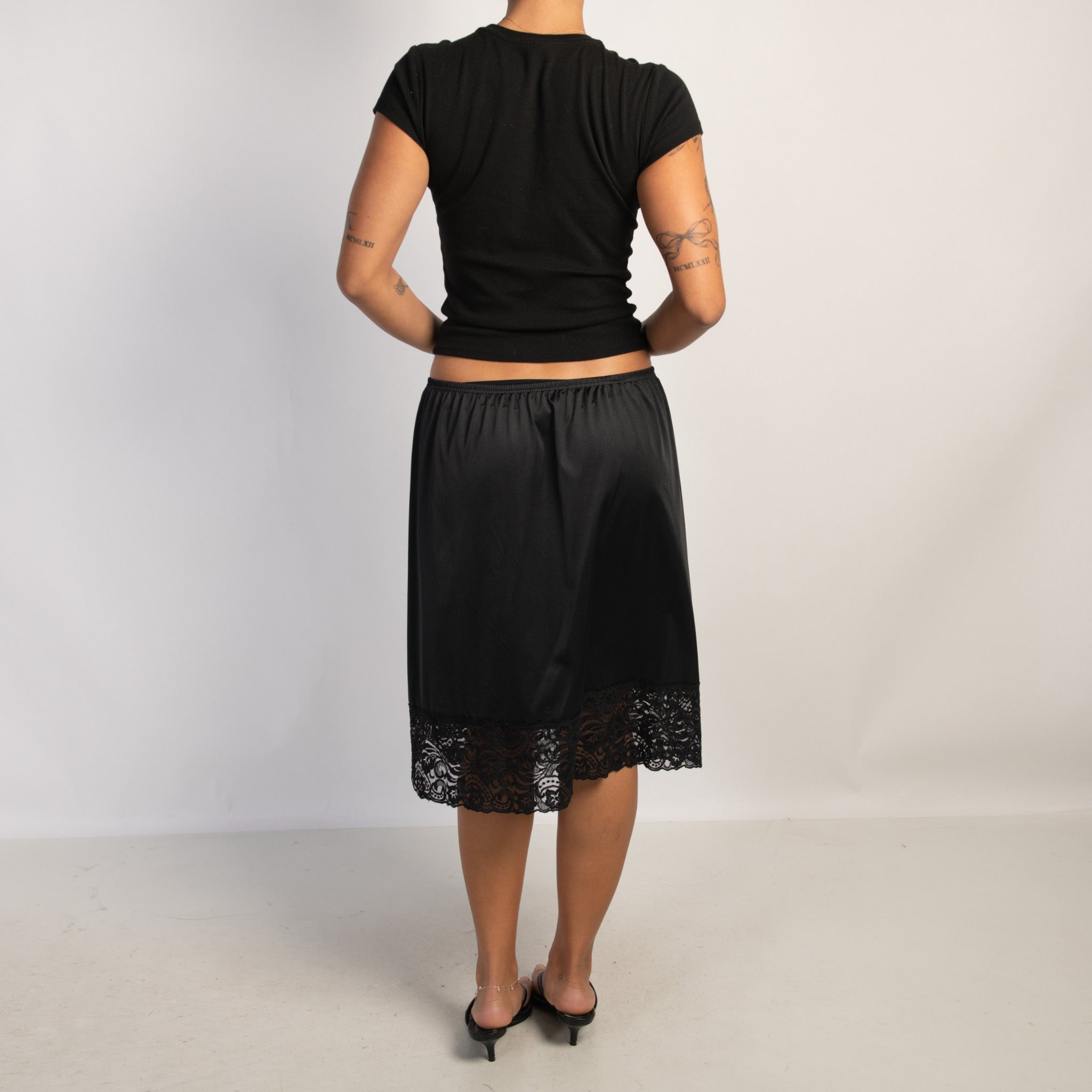 BLACK SLIP SKIRT