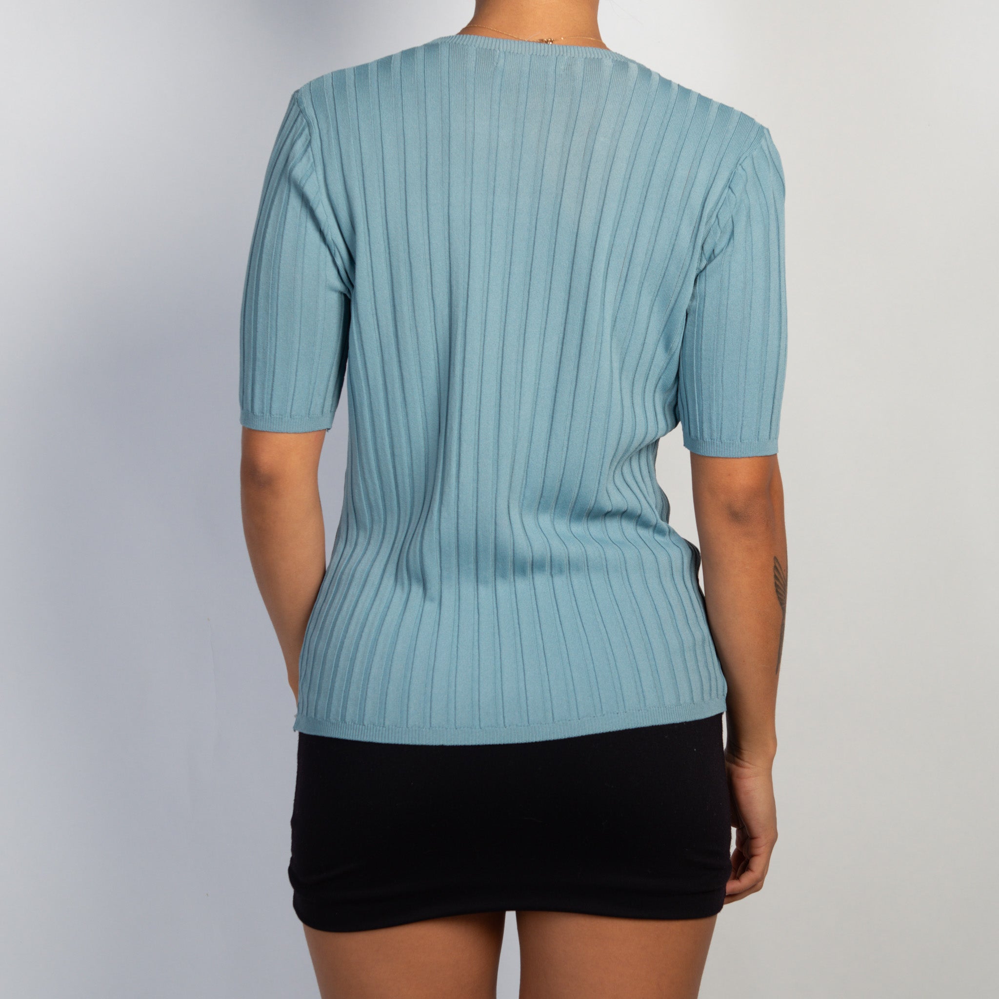 BLUE RIB STRETCH TEE