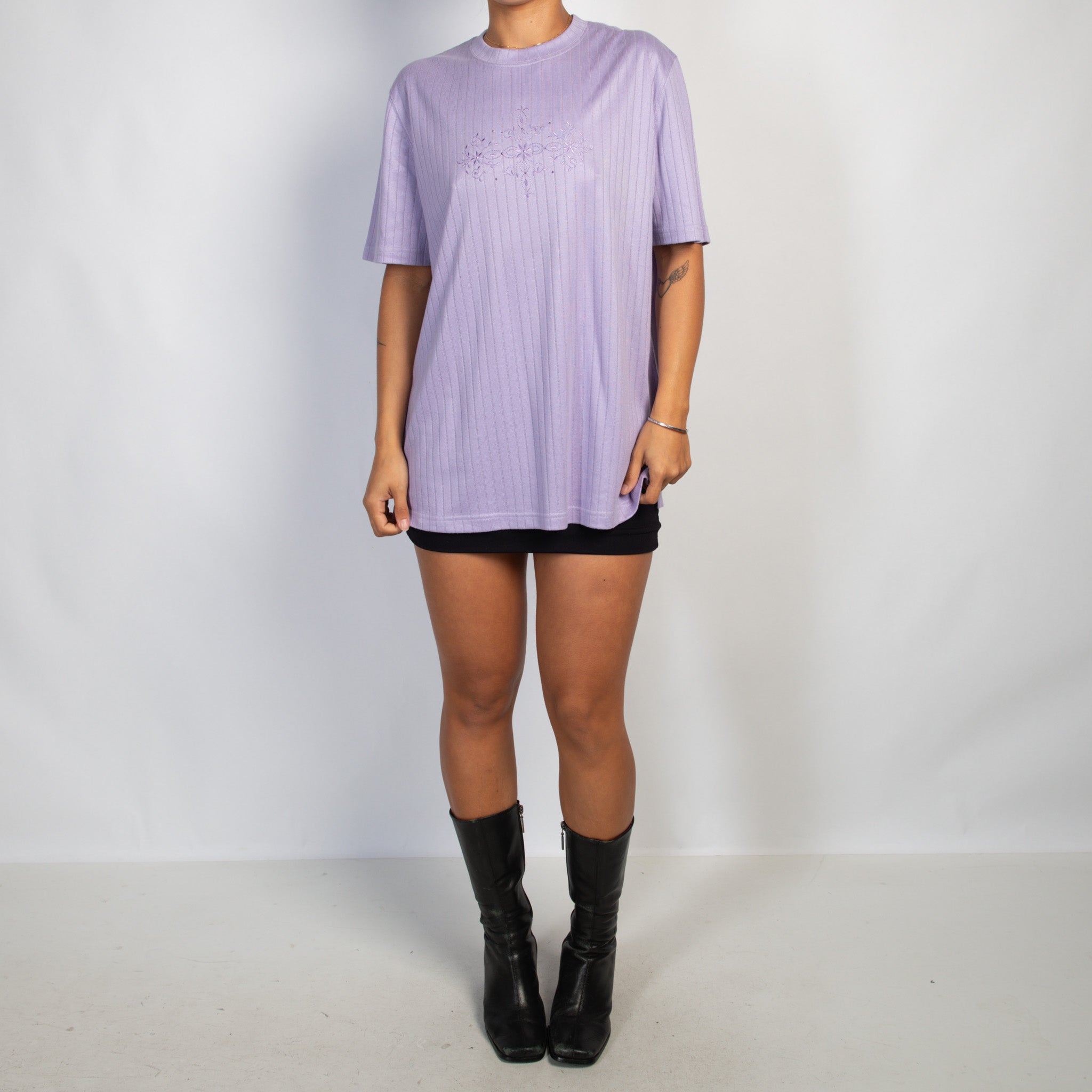 PURPLE POINTELLE TSHIRT