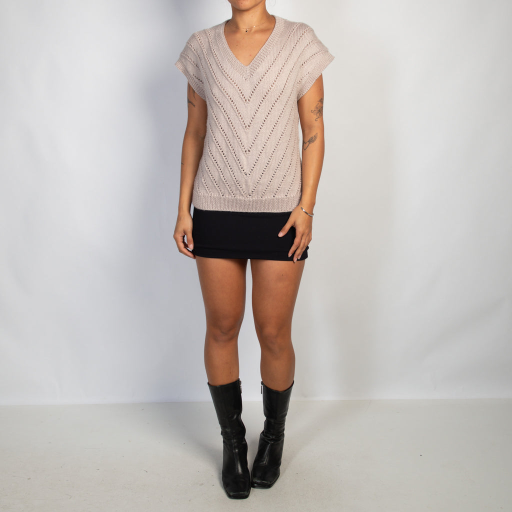 BEIGE KNIT TOP