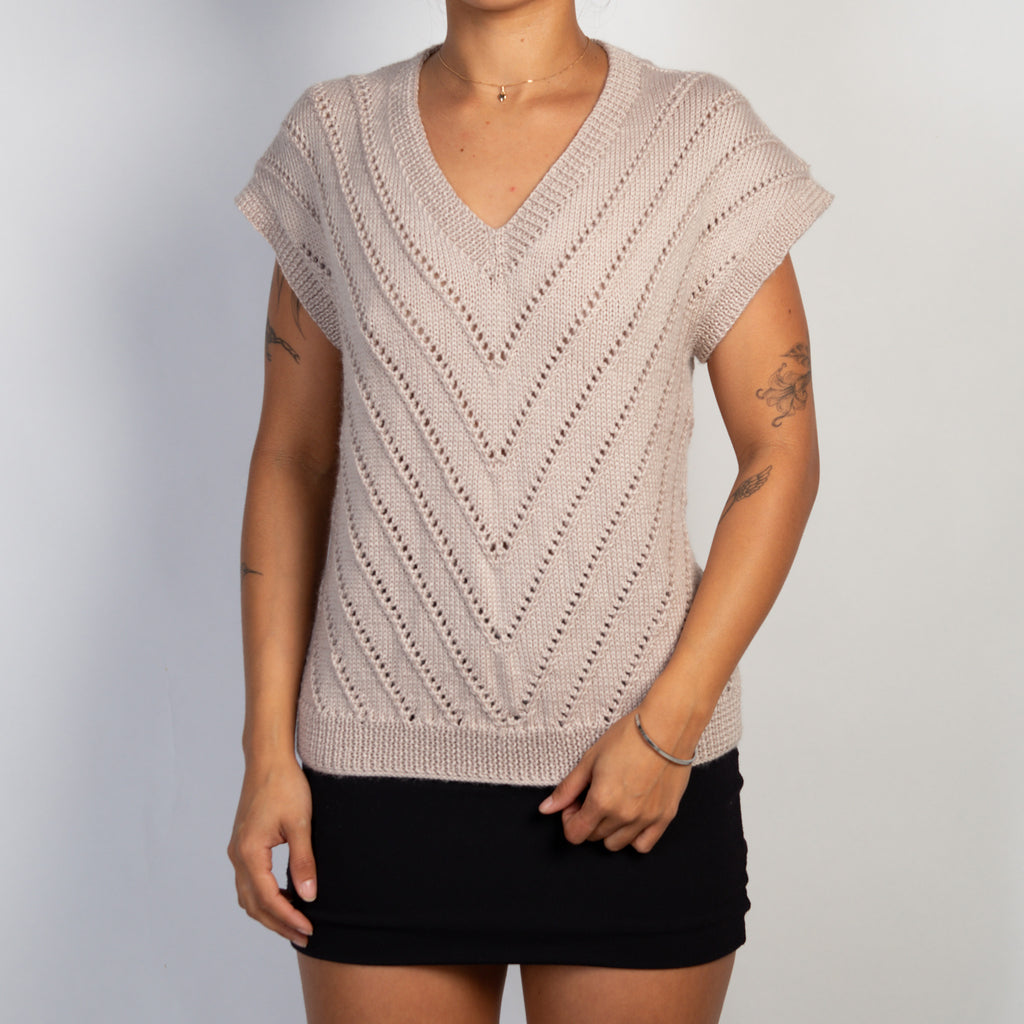 BEIGE KNIT TOP