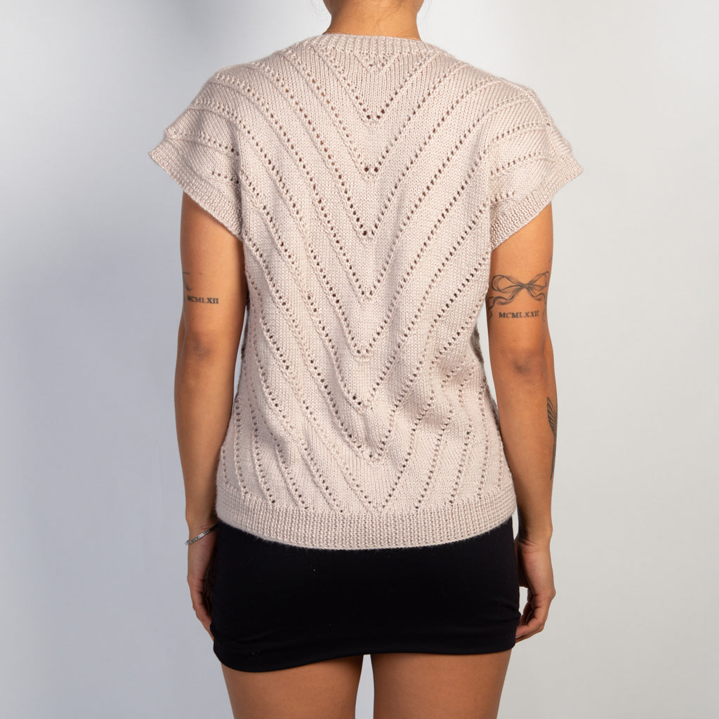 BEIGE KNIT TOP