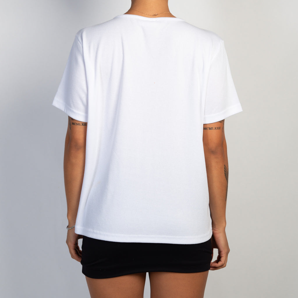 WHITE V NECK TOP