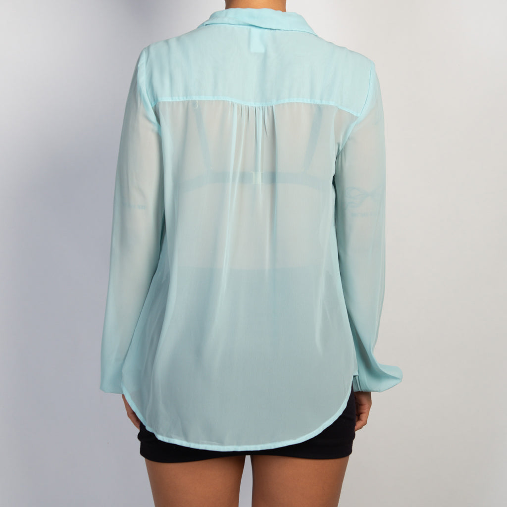 BLUE SHEER BLOUSE