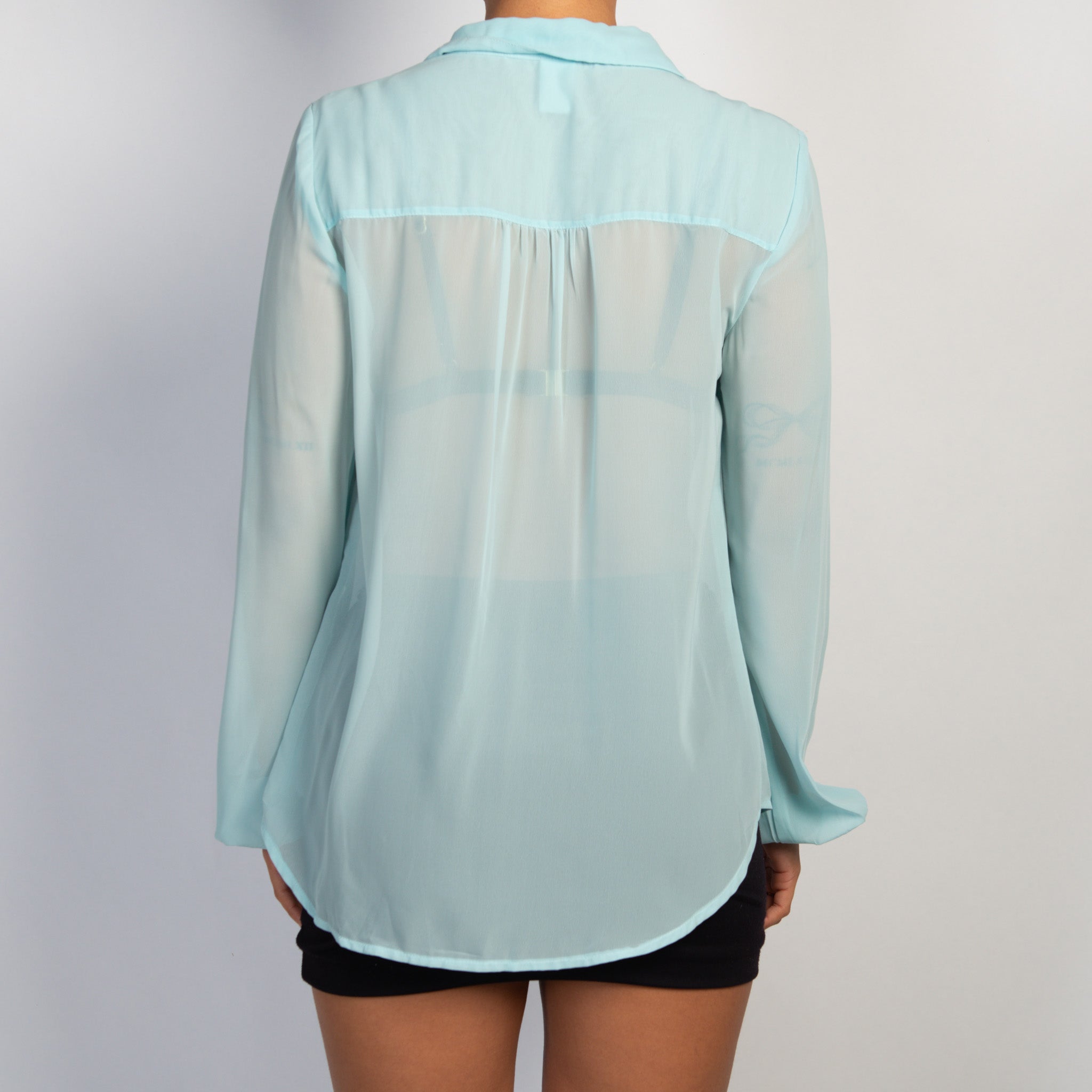 BLUE SHEER BLOUSE