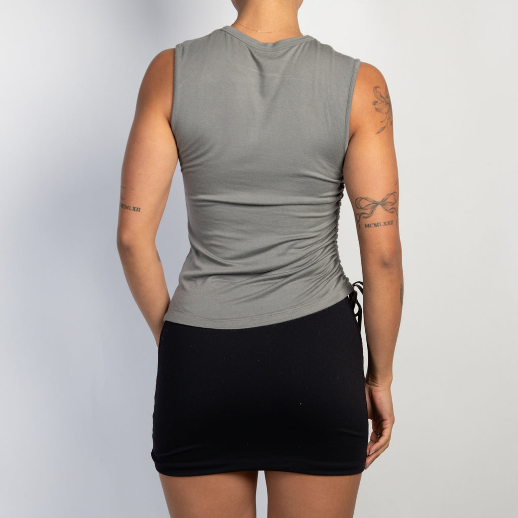 GREY RUCHED TANK TOP