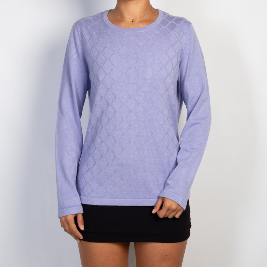 PURPLE KNIT LONG SLEEVE TOP