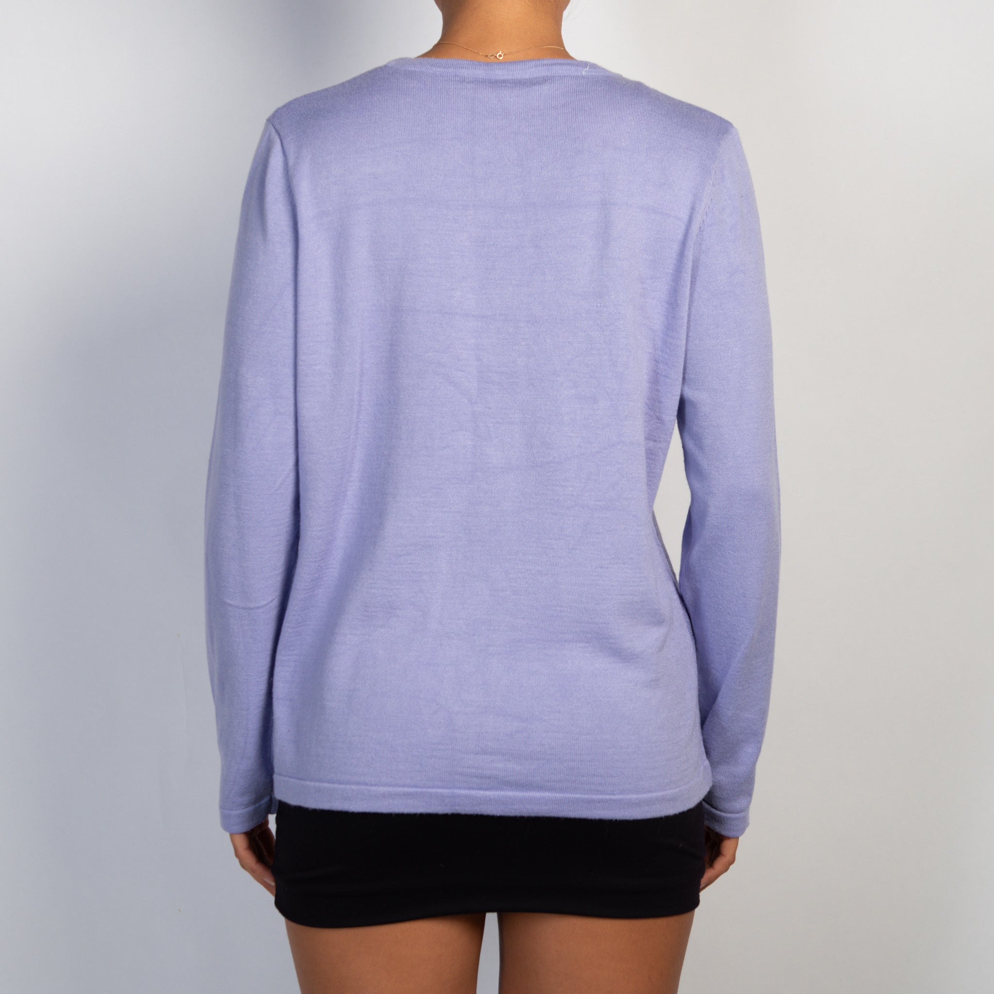 PURPLE KNIT LONG SLEEVE TOP