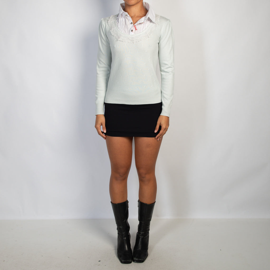 MINT LAYERED KNIT BLOUSE