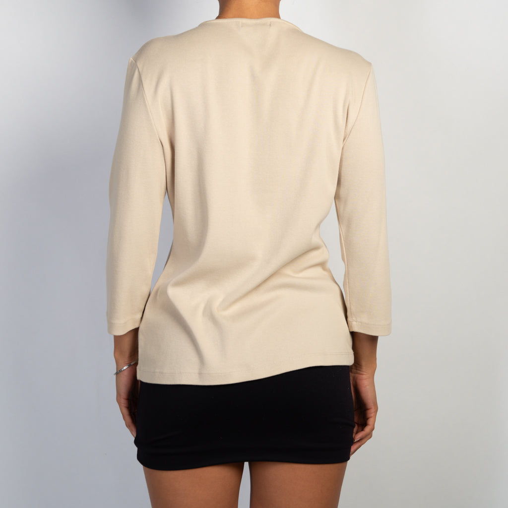 BEIGE 3/4 SLEEVE TOP