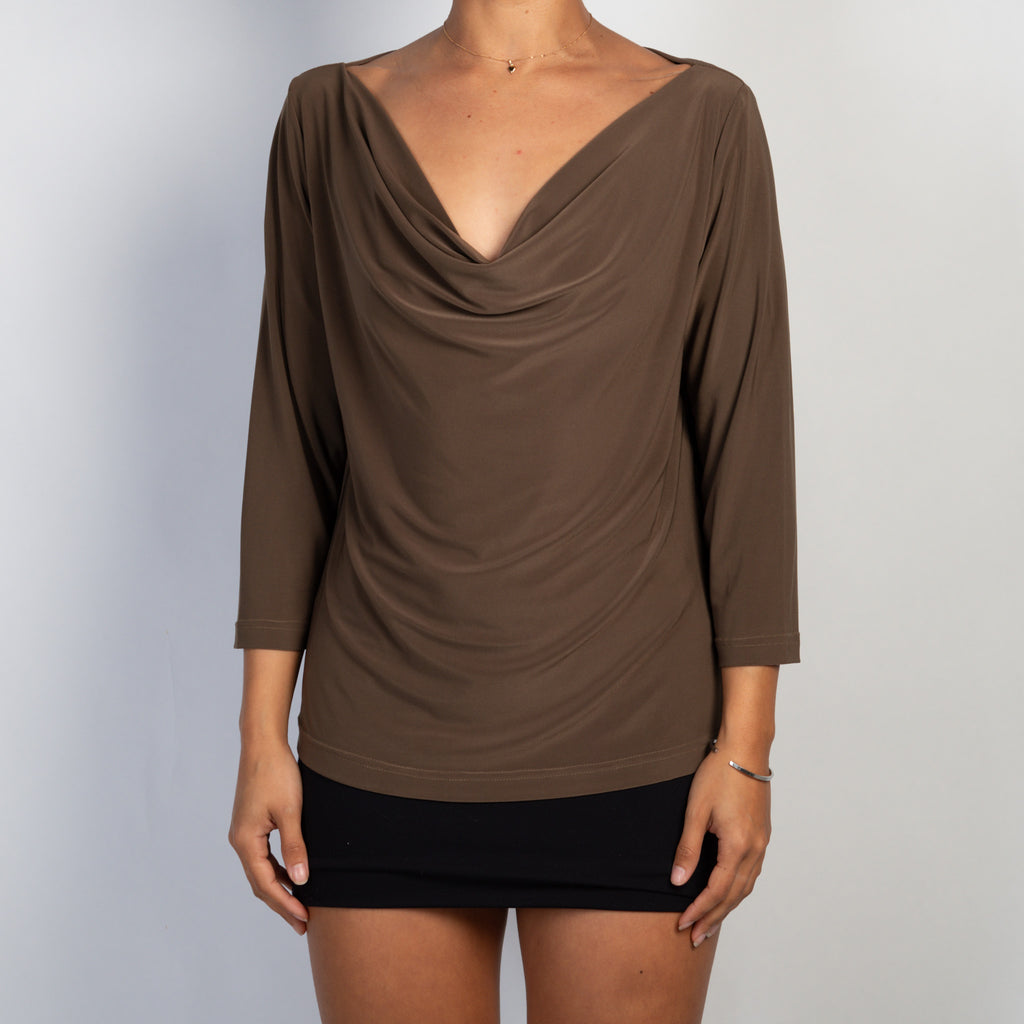 KHAKI SLINKY TOP