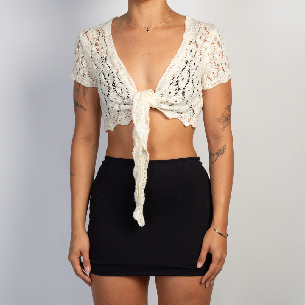 CROCHET TIE FRONT TOP