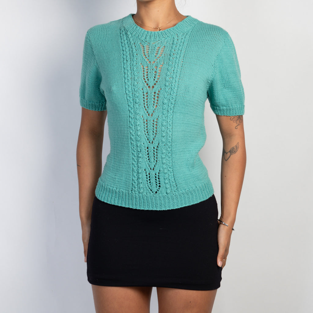 TEAL KNIT TOP