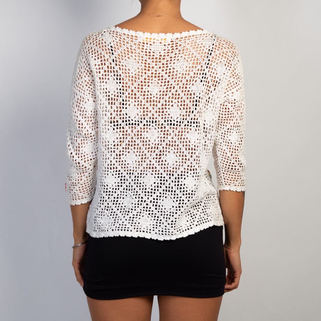 FLORAL CROCHET TOP