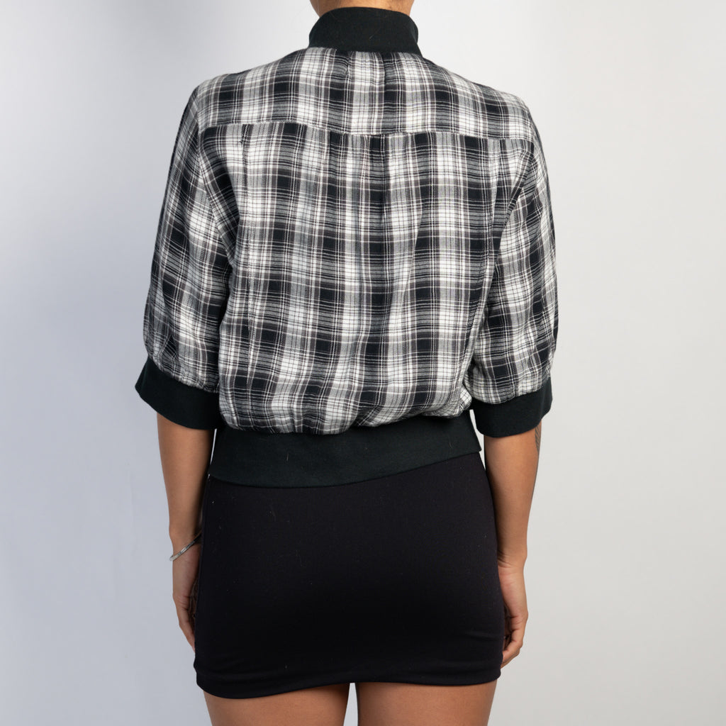PLAID 1/2 SLEEVE JACKET