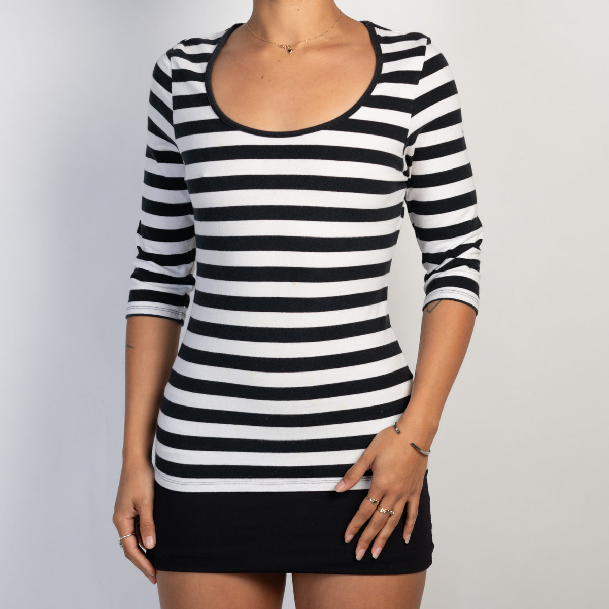 STRIPE 1/2 SLEEVE TOP