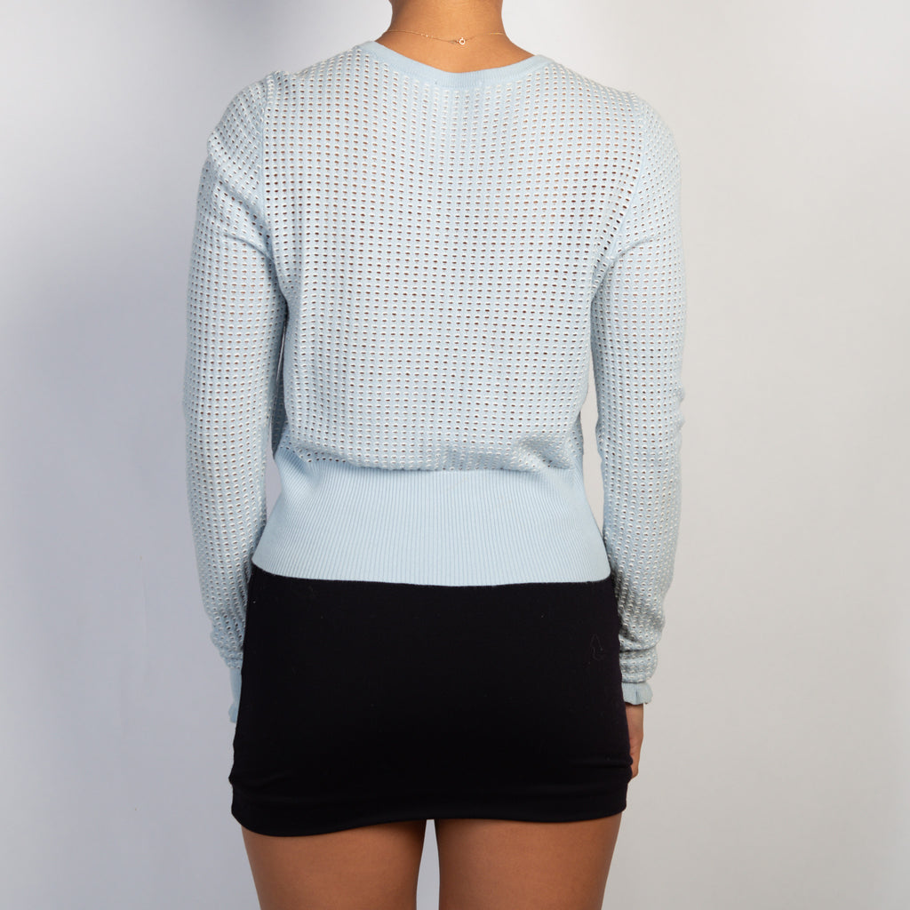 BLUE TEXTURED CARDIGAN