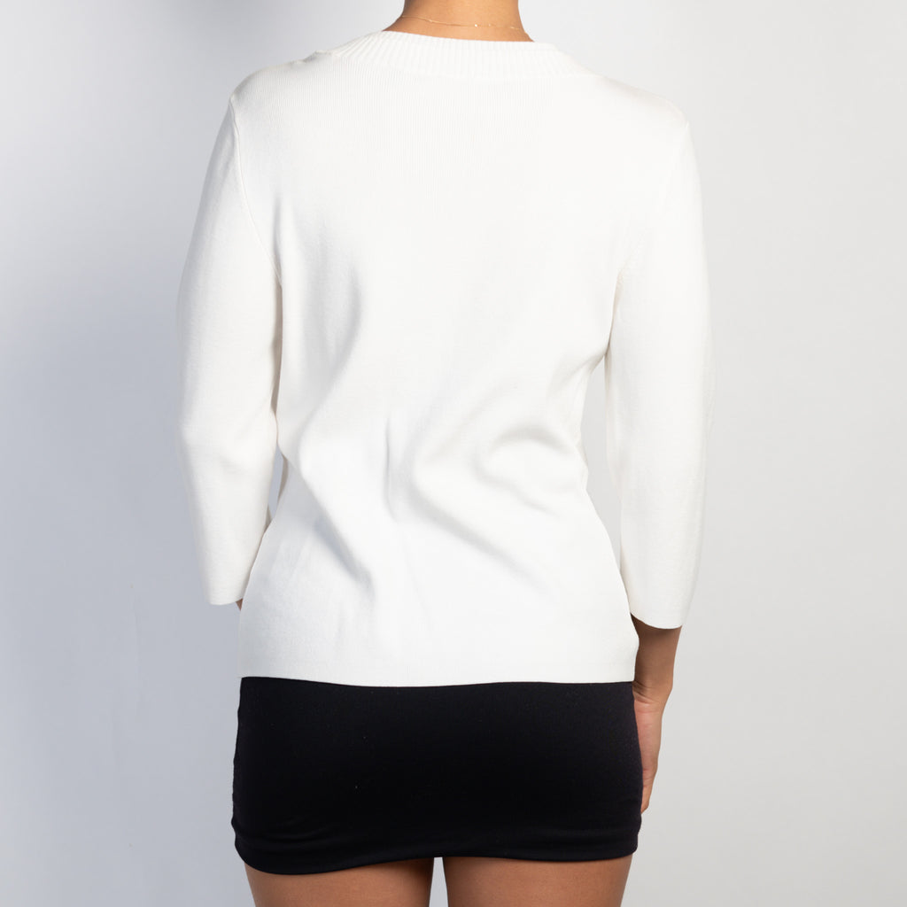 CREAM KNIT TOP