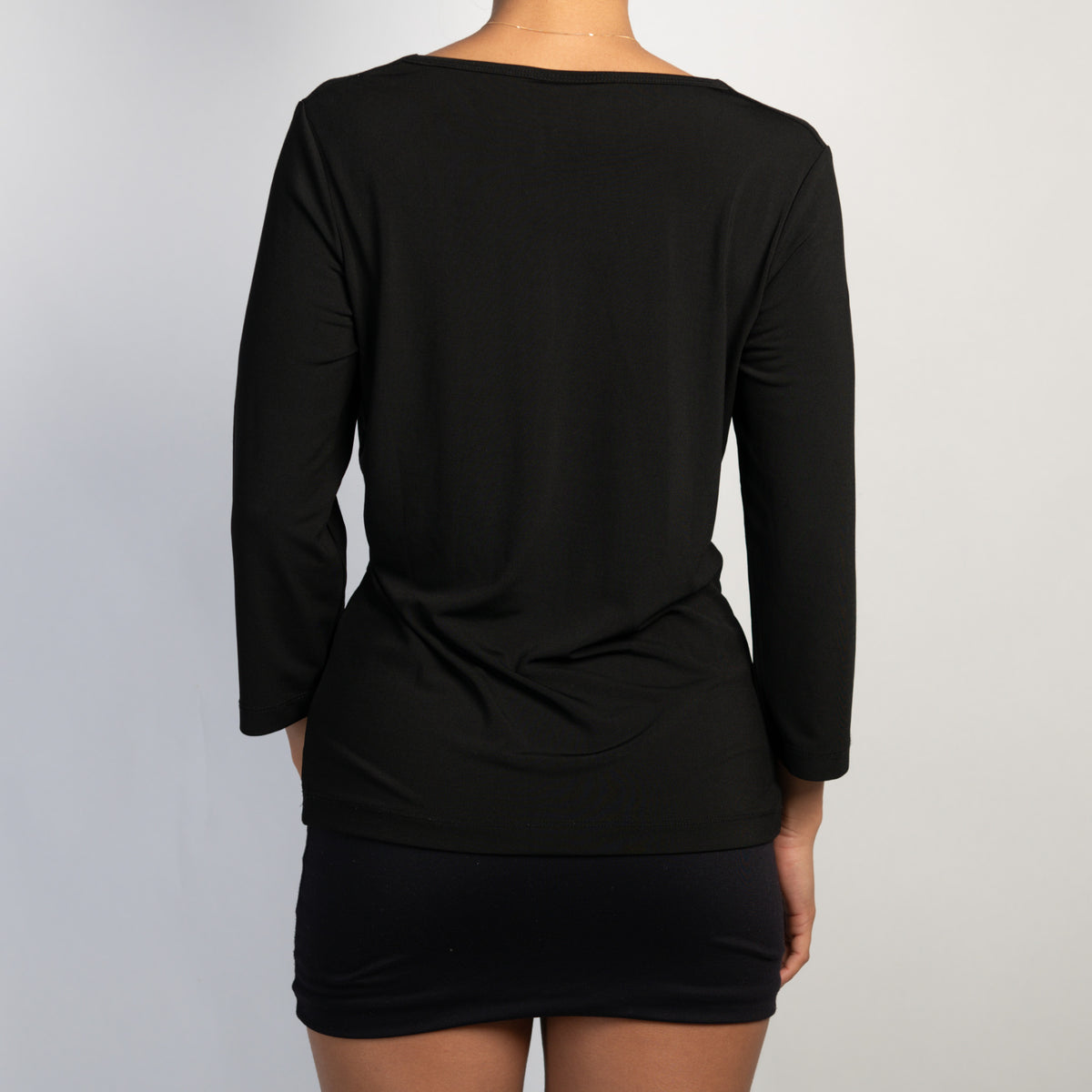 BLACK COWL NECK TOP
