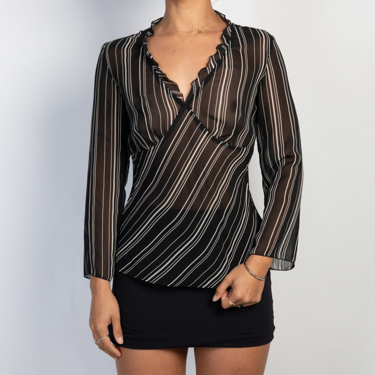 SHEER STRIPE TOP