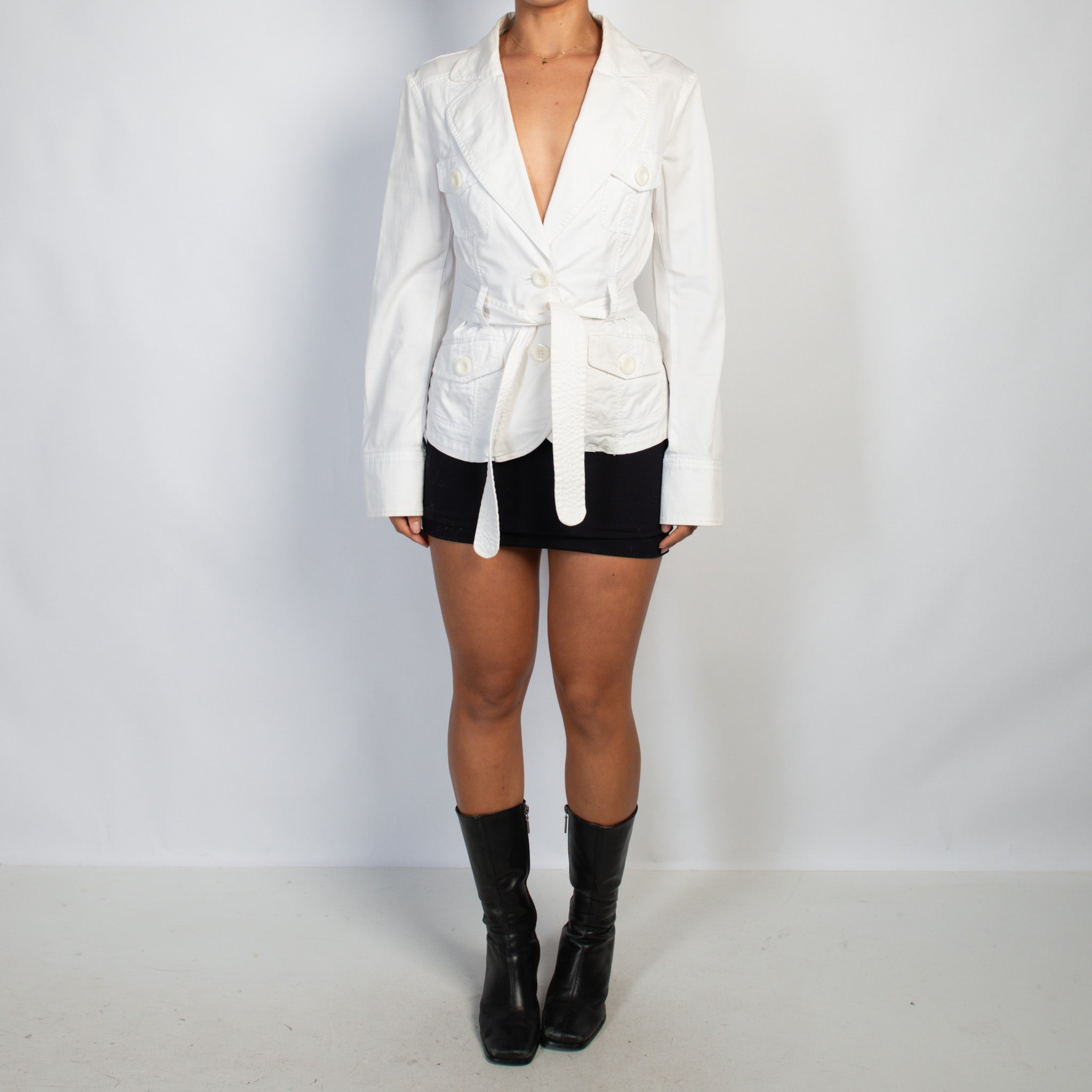 WHITE COTTON BLAZER