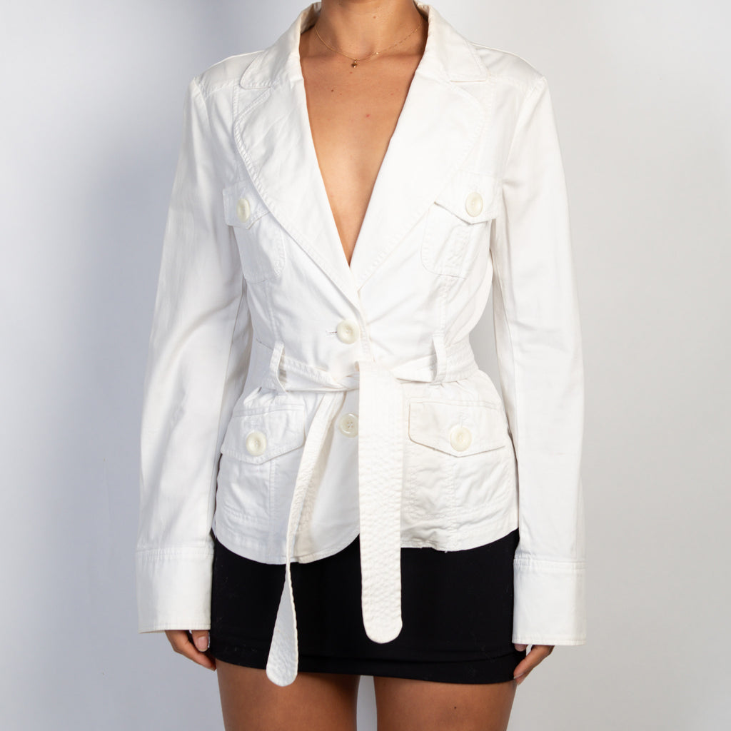 WHITE COTTON BLAZER