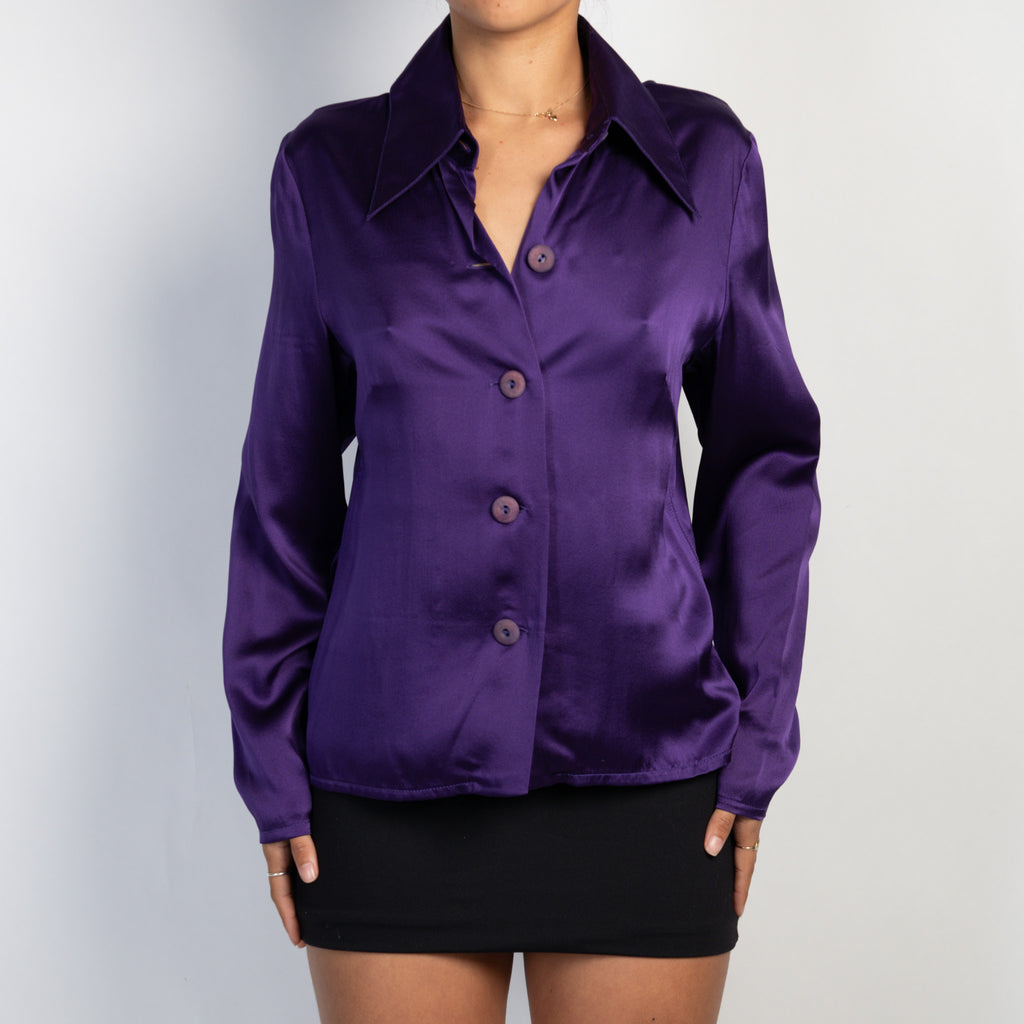 PURPLE SILK BLOUSE