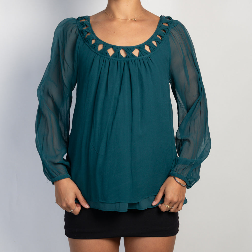 EMERALD SILK TOP