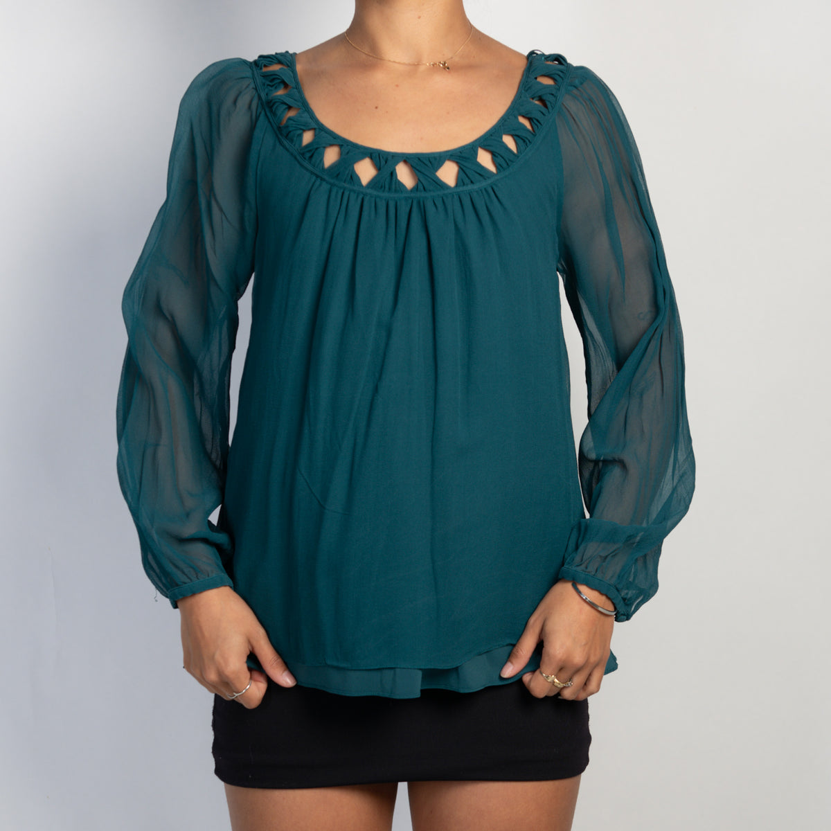 EMERALD SILK TOP