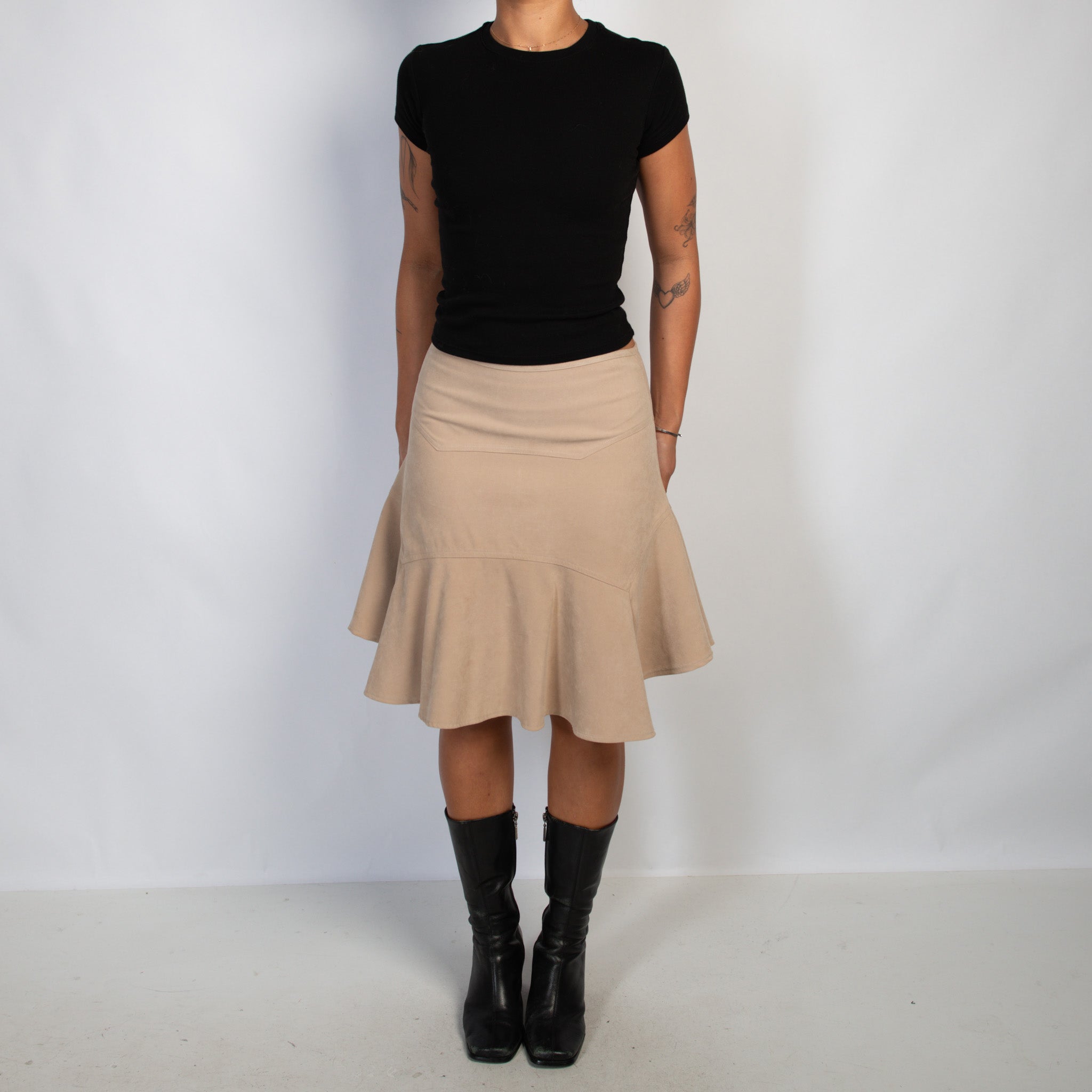 TAN FLARE SKIRT