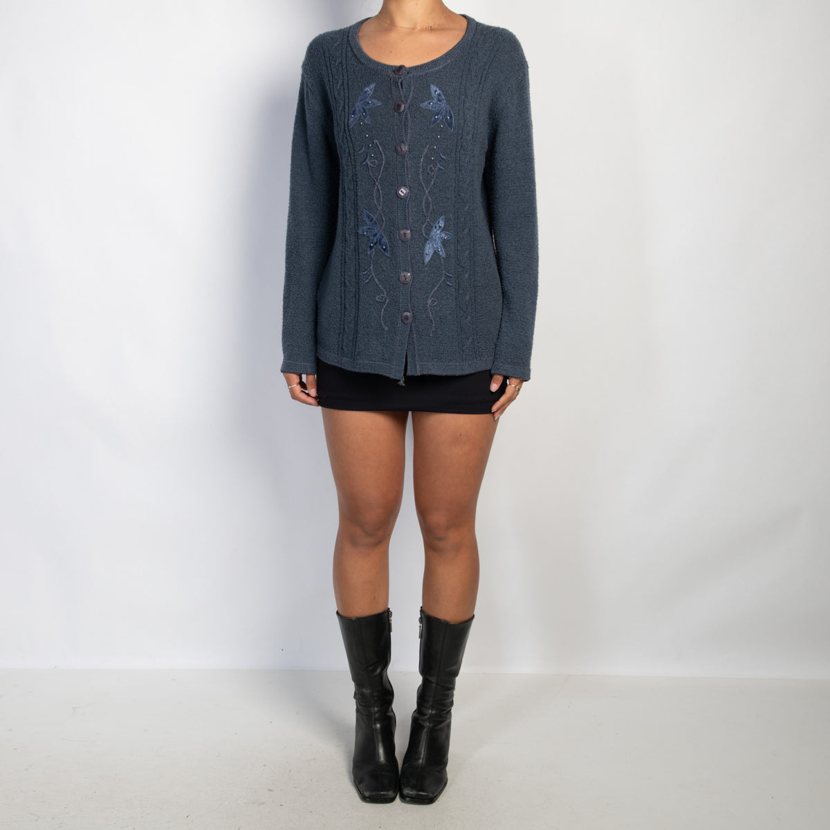 NAVY KNIT CARDIGAN