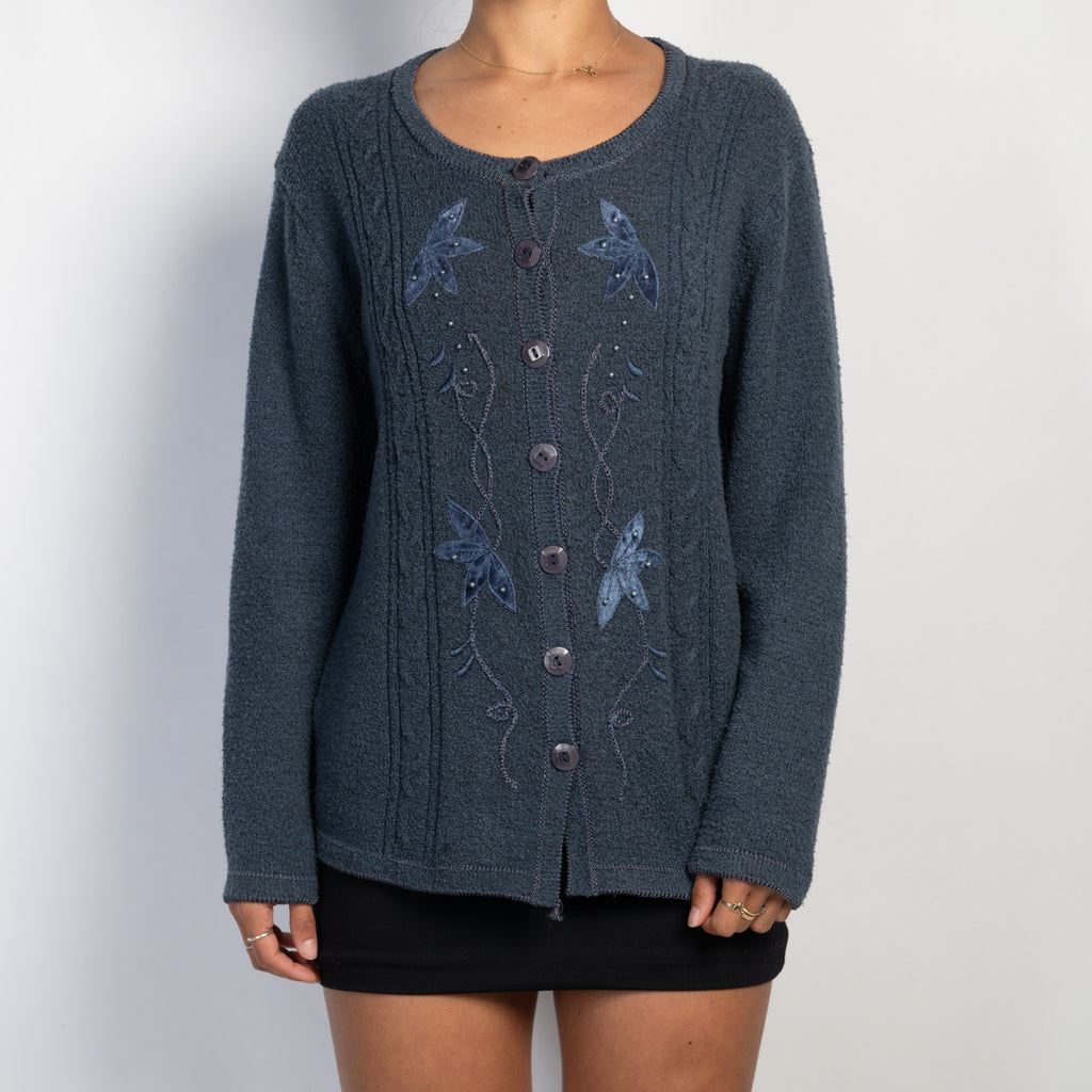 NAVY KNIT CARDIGAN