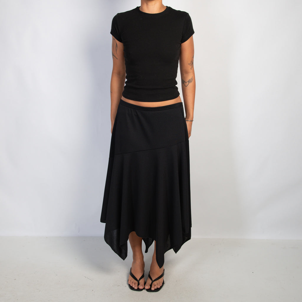 BLACK LONGLINE SKIRT