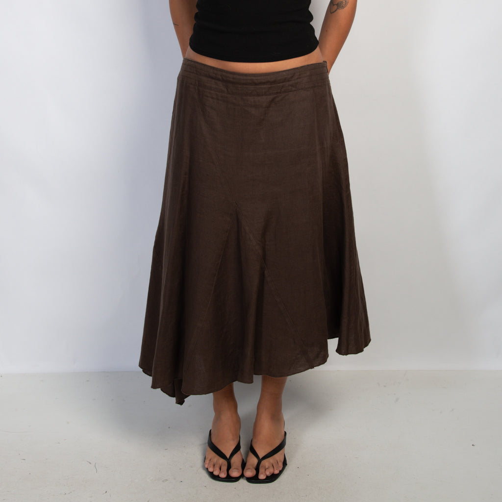BROWN LINEN SKIRT