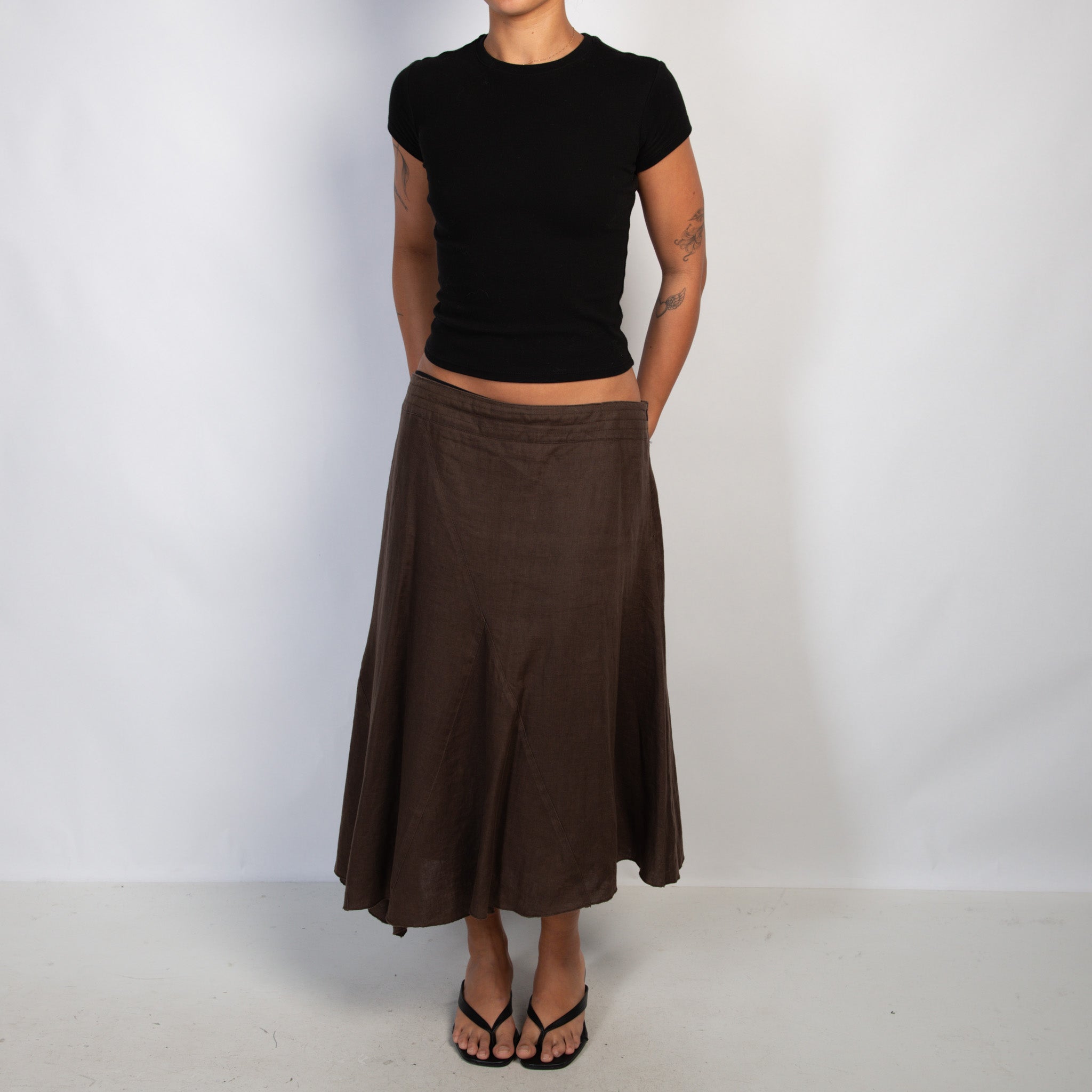 BROWN LINEN SKIRT