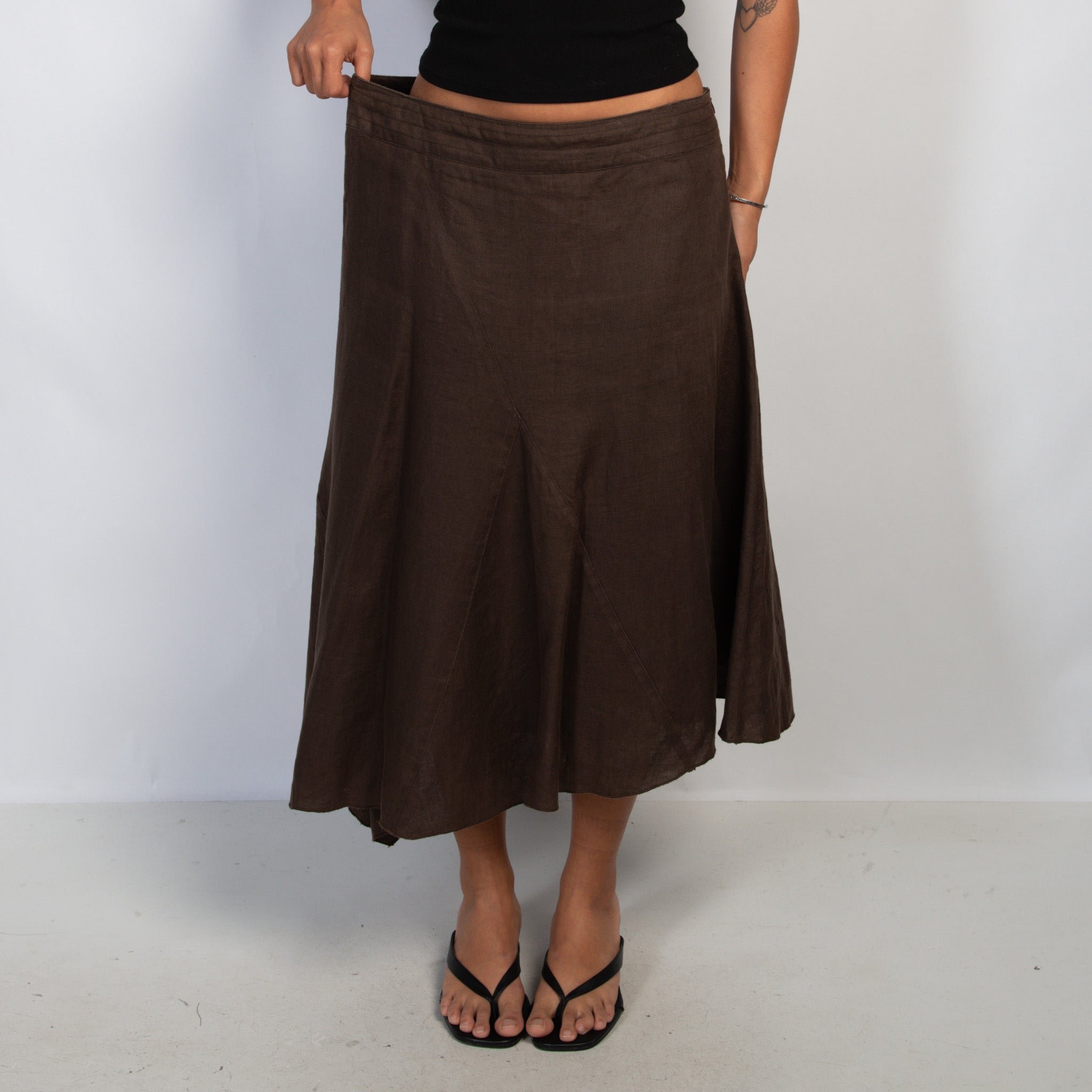 BROWN LINEN SKIRT