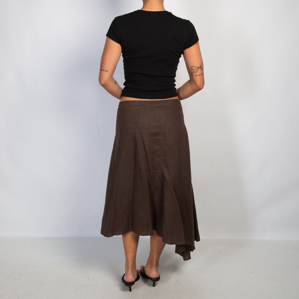BROWN LINEN SKIRT