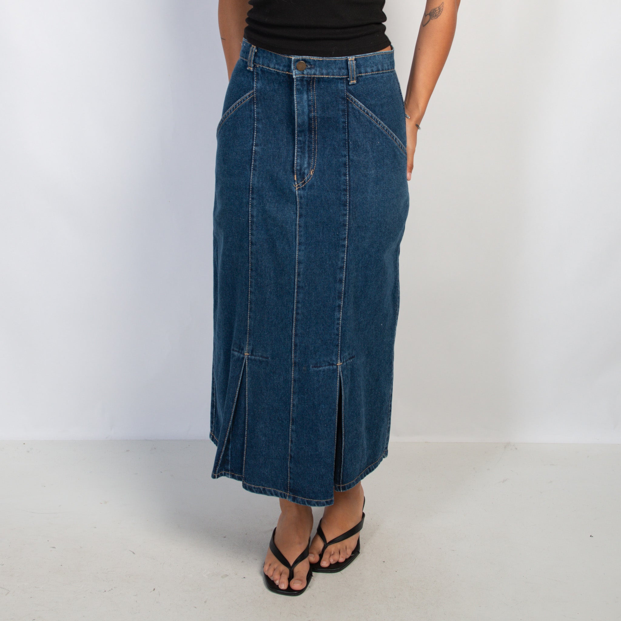 DENIM LONGLINE SKIRT