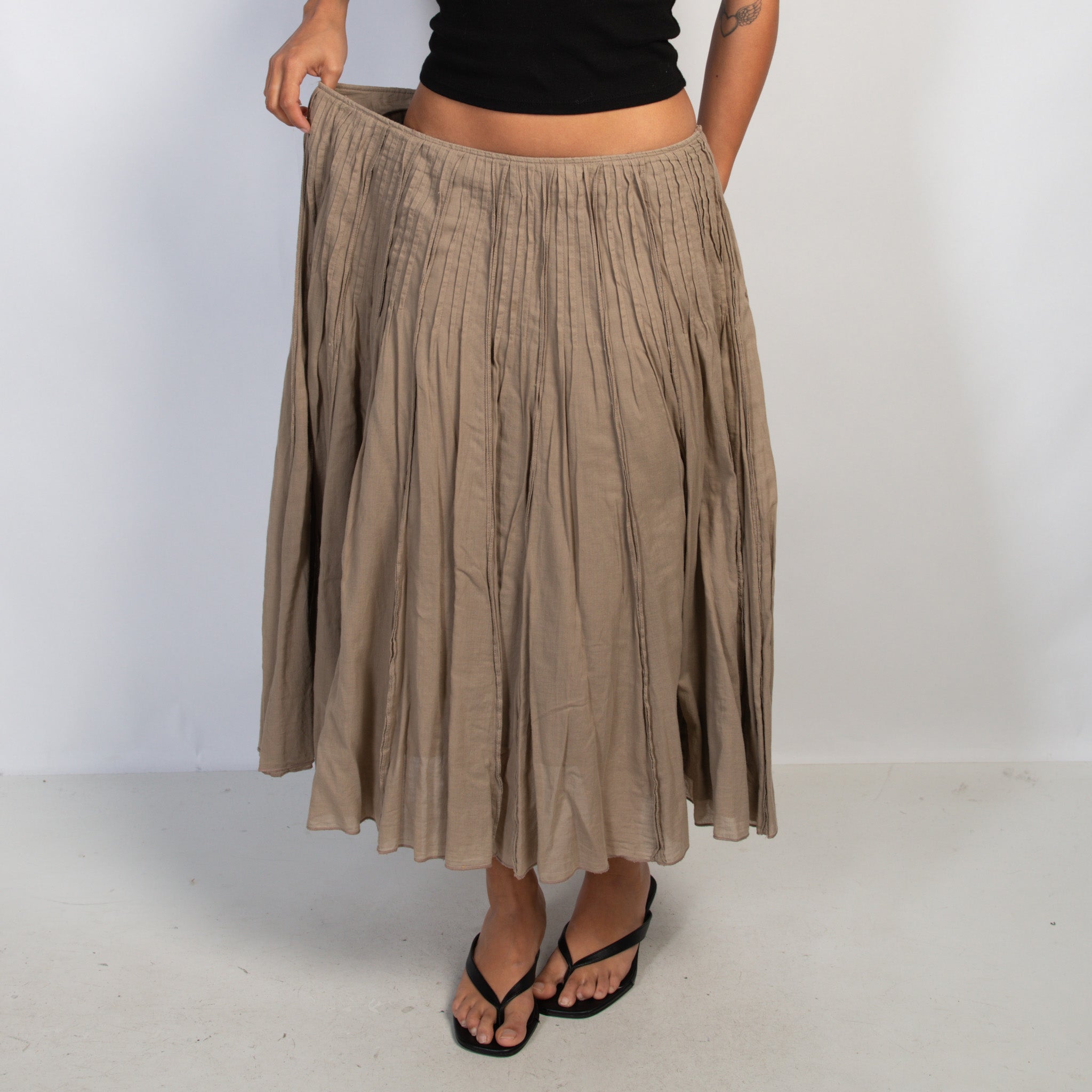 BROWN COTTON SKIRT