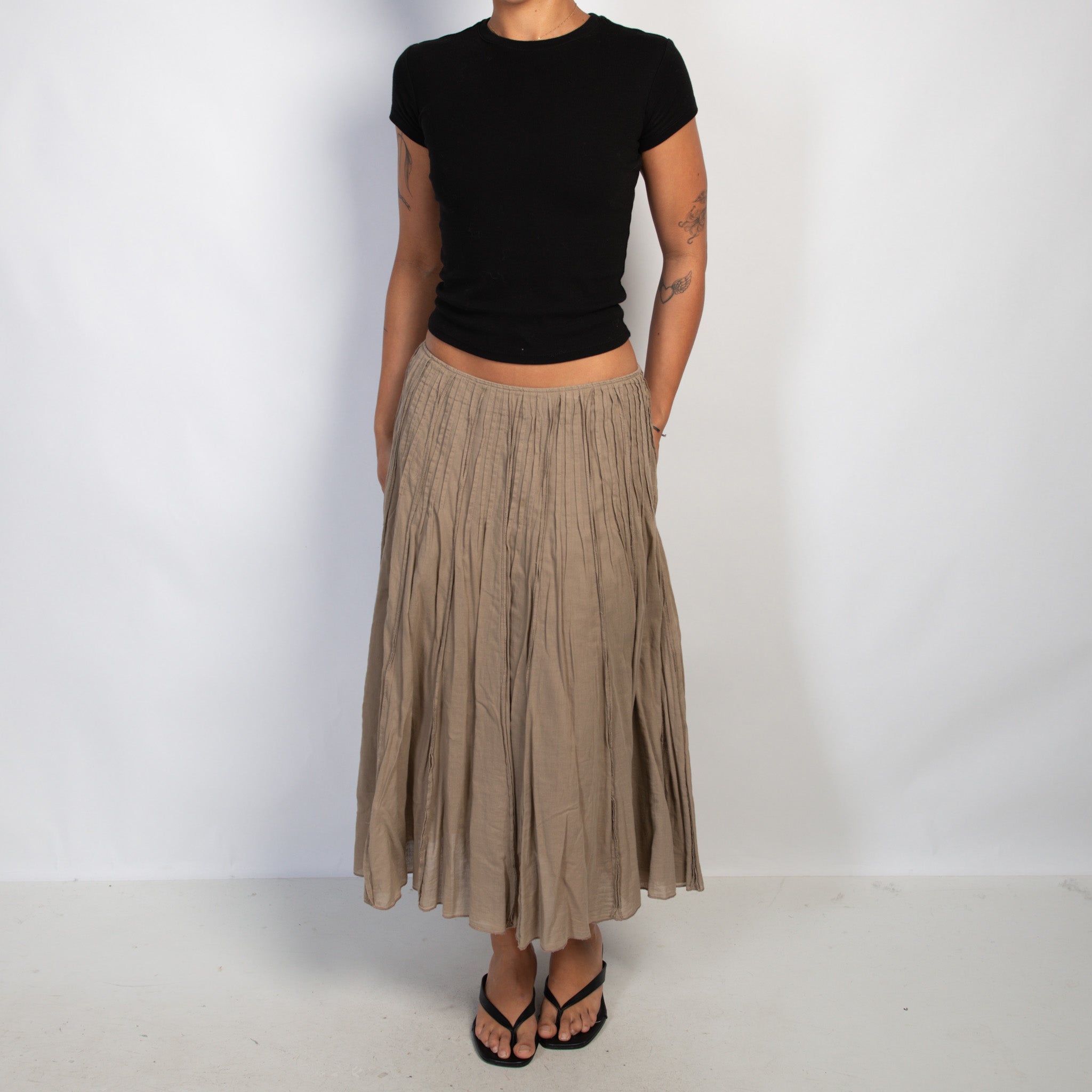 BROWN COTTON SKIRT